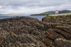 Ballyglass lighthouse in the rocks